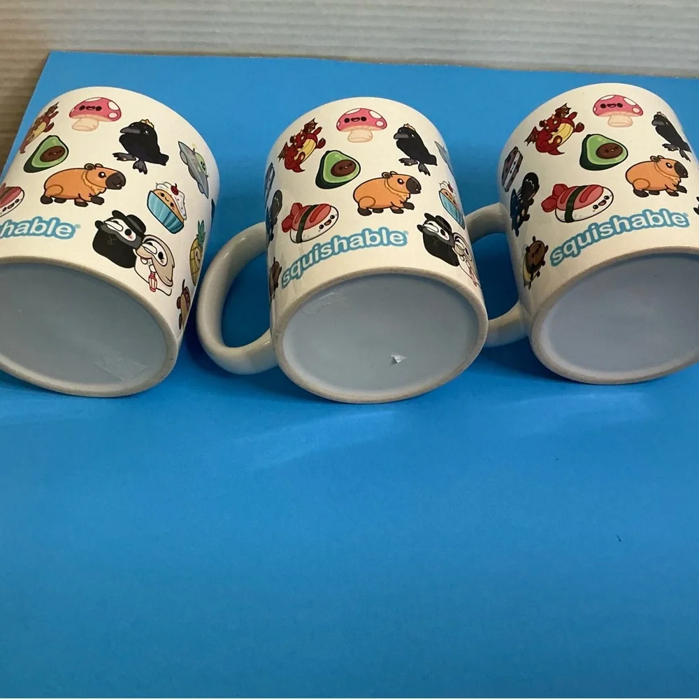 Lot Of 3 Squishable Ceramic Coffee Mugs